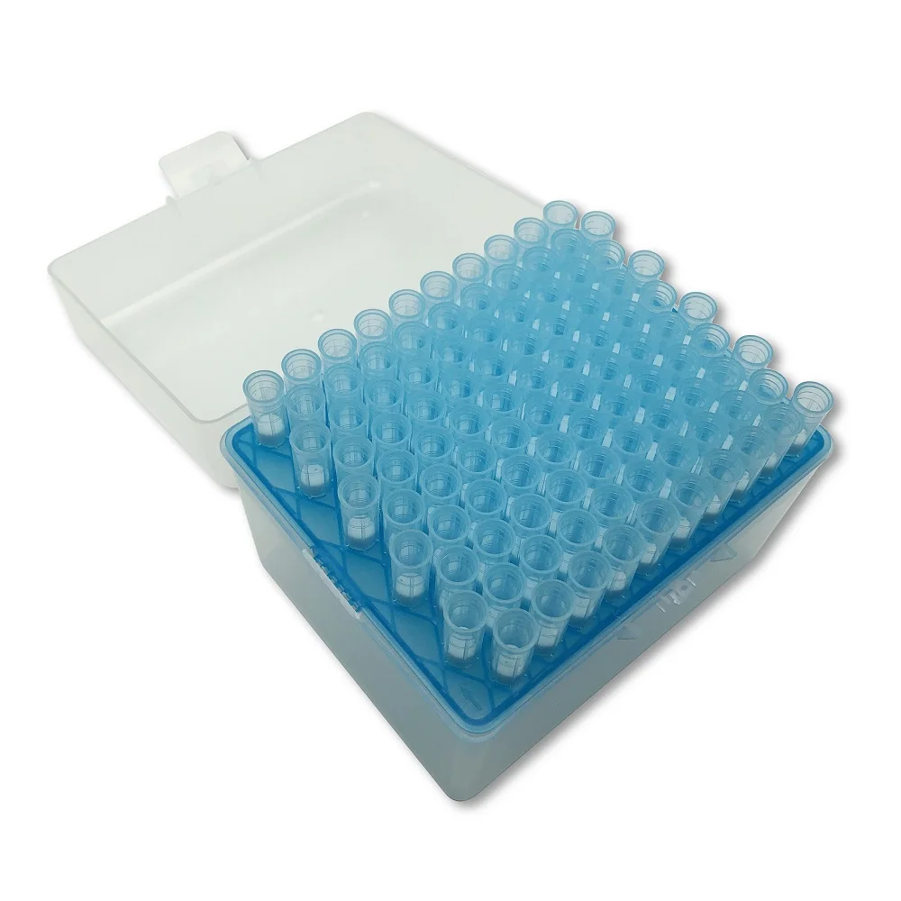 Customized 1ml 1000ul Blue Clear Plastic  Filter Micropipette Tips Medical Supplies Experiment Pipettes with Graduation