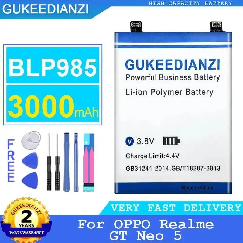 

Для Oppo Realme GT Neo 5 BLP985 Хорошая низкотемпературная батарея для мобильного телефона 3000 мАч