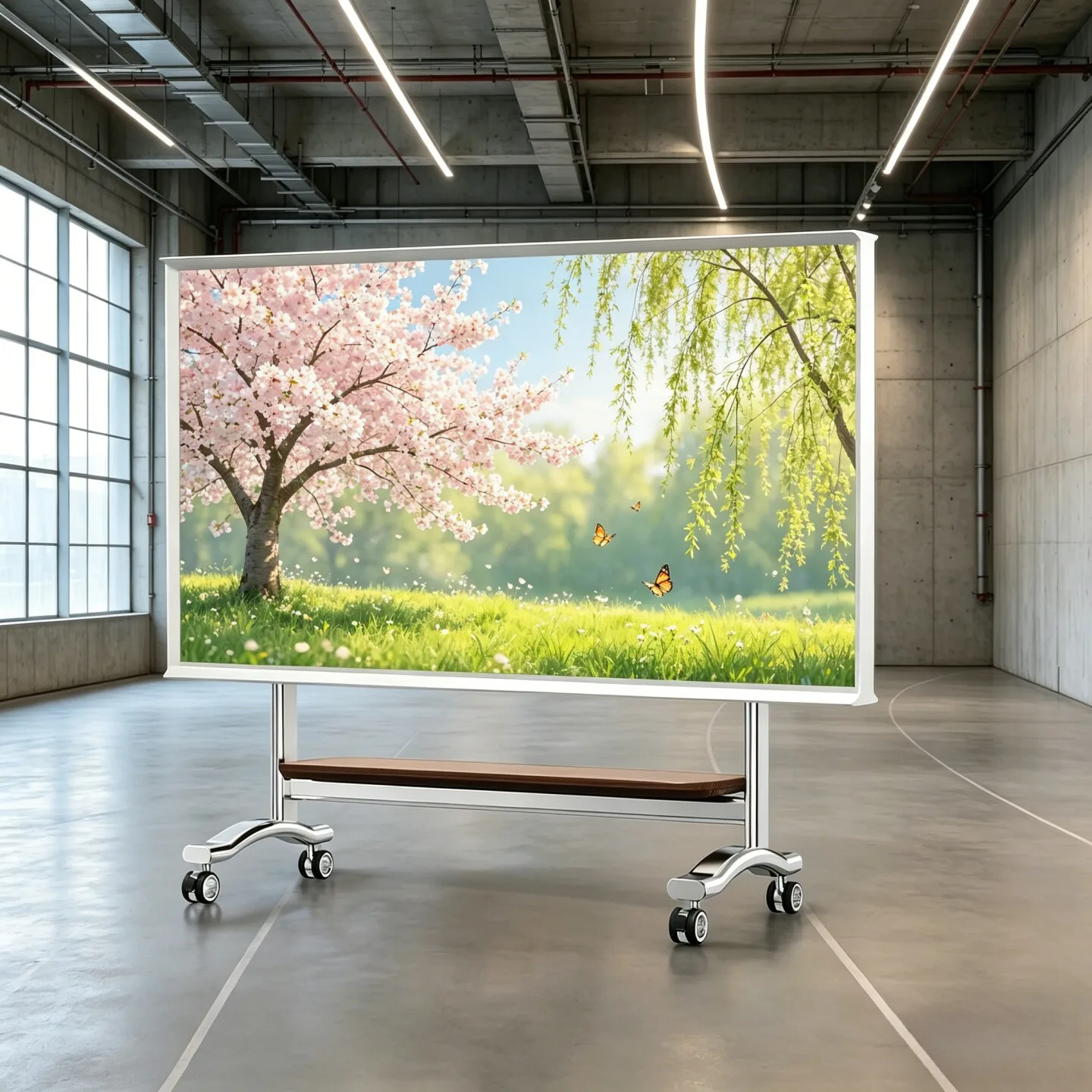 Arch Bridge Stainless Steel TV Mobile Bracket Floor Cart TV Large Size Shelf