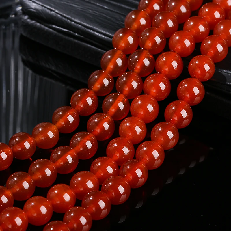 7A Natural  Stone Red Agate Bead Round Carnelian Onyx Loose Spacer Beads For Jewelry Making Diy Bracelets Necklace Accessory