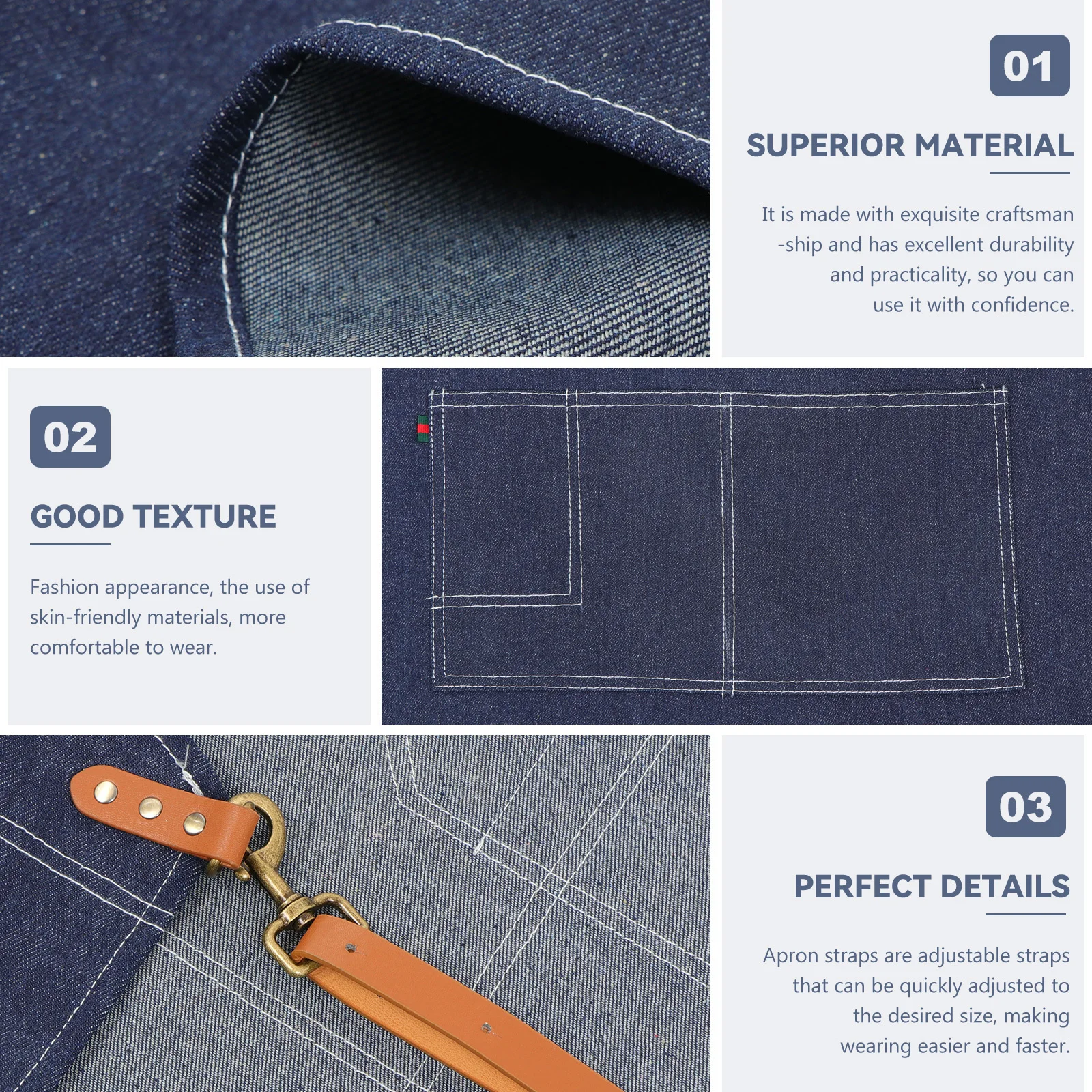 

Art Painting Apron Premium Denim Chef Cooking Gardening Multi-Purpose Oil-Proof Easy Wear Practical Gift