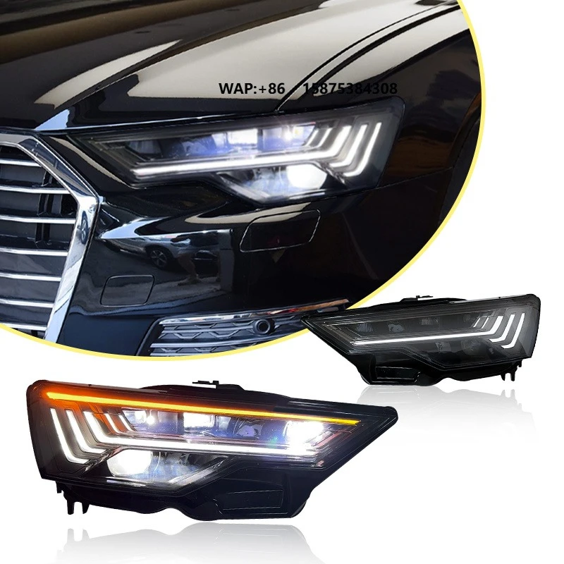 

for A6 C8 Headlight C8 2019 2024 Head Light Upgrade Matrix 4 Projectors Lens Headlamp LED Front Light Assembly