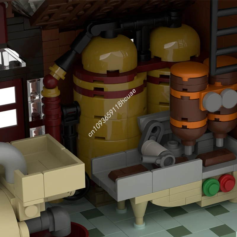 1937PCS Construction Winter Village-Chocolate Factory Street Views Model Moc Building Blocks Stacking Bricks Creative Toys Gift