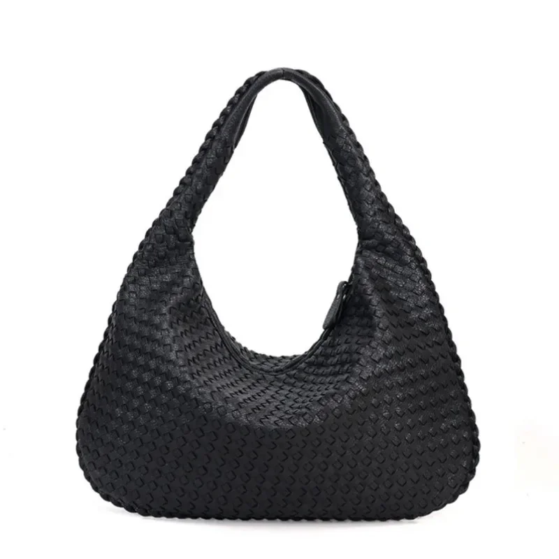 Evening Bags Woven Pu Leather Messenger Fashion Luxury Designer Handbag High Quality Black Gray Blue Shoulder Tote for Women