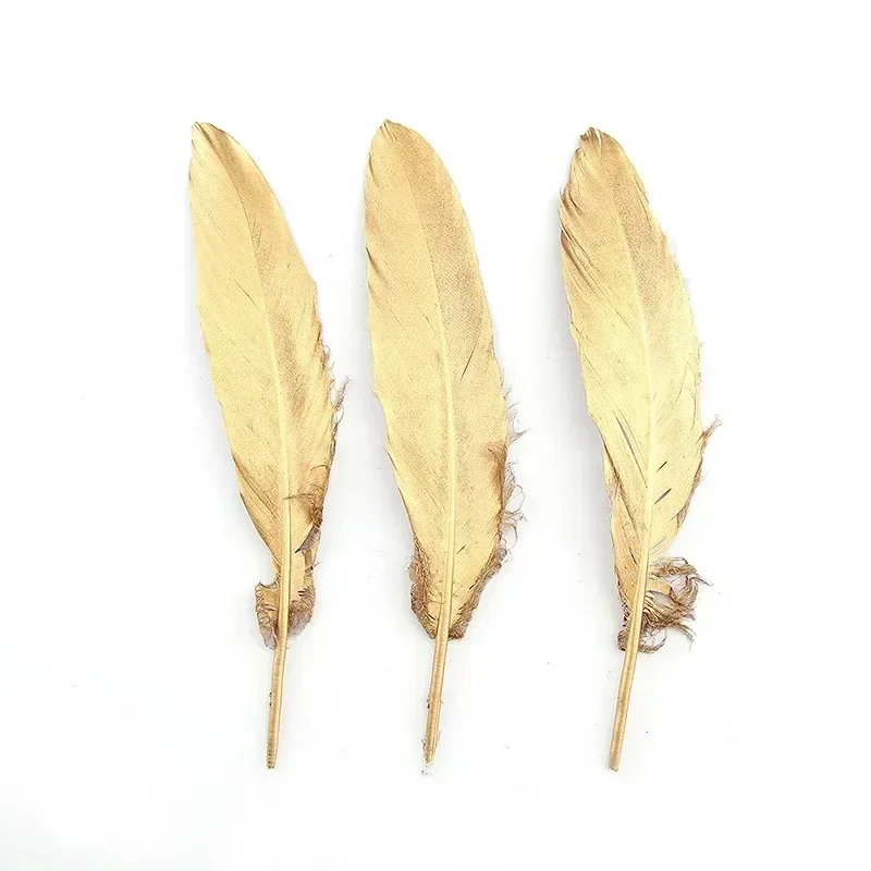 

Golden feather 15-20cm spray gold goose feather large and hard floating DIY goose feather craftsmanship decoration