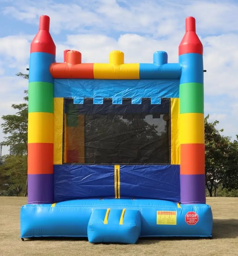 

13.8FT Blow-Up Jumping Castle – 100% PVC Indoor & Outdoor Backyard Bouncy House with Air Blower and Carry Bag, Blue/Yellow, Ideal for Birthday Parties and Events