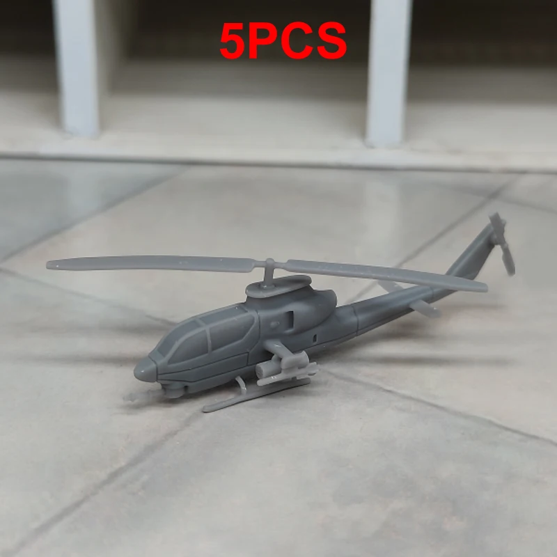 5PCS AH-1 Cobra Anti Tank Armed Helicopter Resin Toys 1/700 350 Scale Miniature Attacker Aircraft DIY Model for Collection Hobby