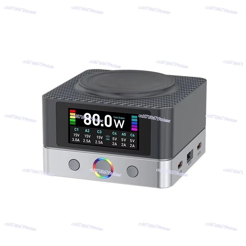 

6-Port Smart Monitor with Multi-Port Charging Ultra Fast Wireless Charging Phone/Tablet/Laptop Charger