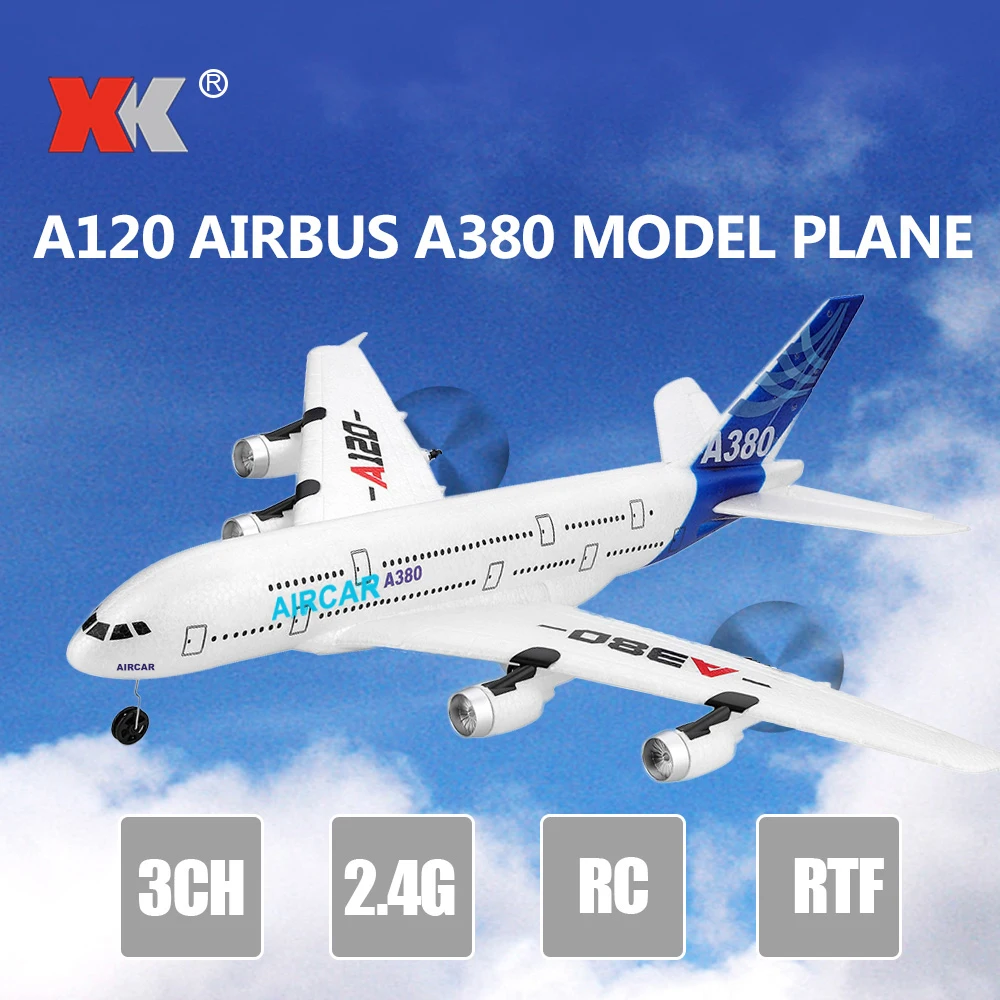 Wltoys XK A120 Airbus A380 Model Plane 3CH EPP 2.4G Remote Control Airplane Fixed-wing RTF Toy