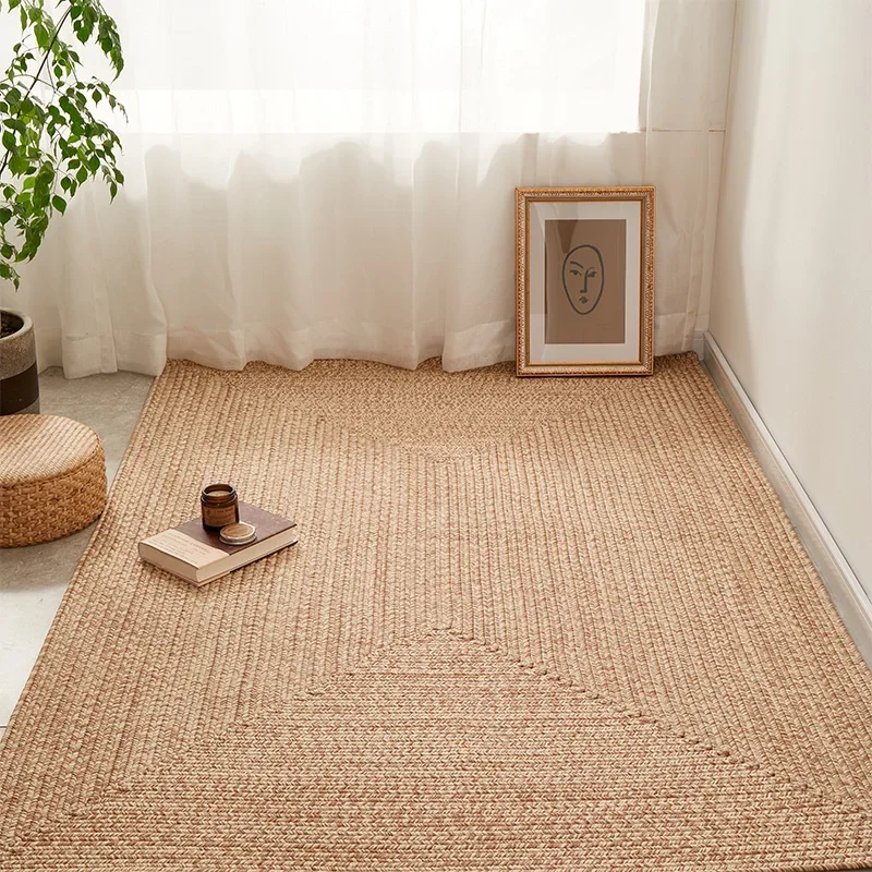 Hand-Woven Carpet Modern Study and Bedroom Sofa and Tea Table Living Room Solid Color Nordic Style Bedside Japanese Style