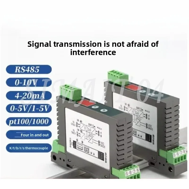 

Аналоговый 0-10 В 4-20 мА 0-75 мВ в RS485 Modbus RTU, модуль сигнала постоянного тока, напряжения, изолирующий преобразователь DIN-рейки