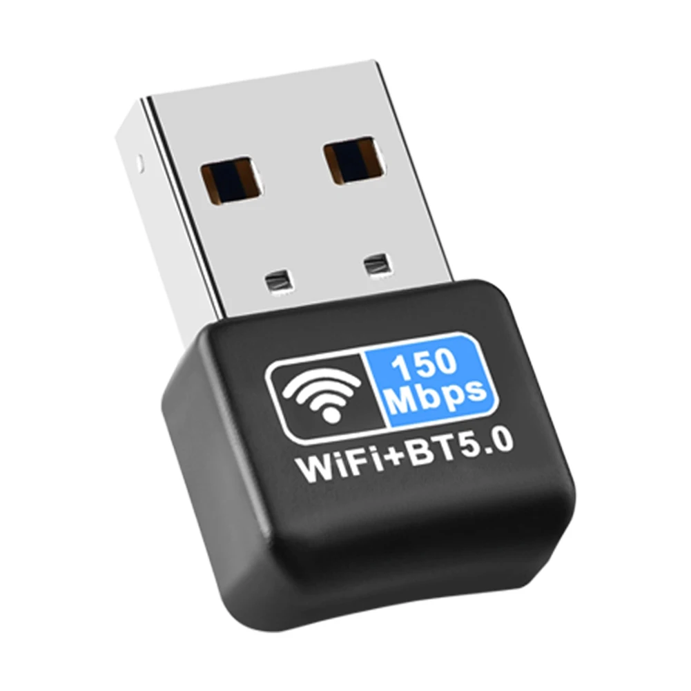 150Mbps WiFi Network Card Receiver Bluetooth-compatible 5.0 Mini USB Ethernet Receiver IEEE 802.11N Plug and Play for Desktops