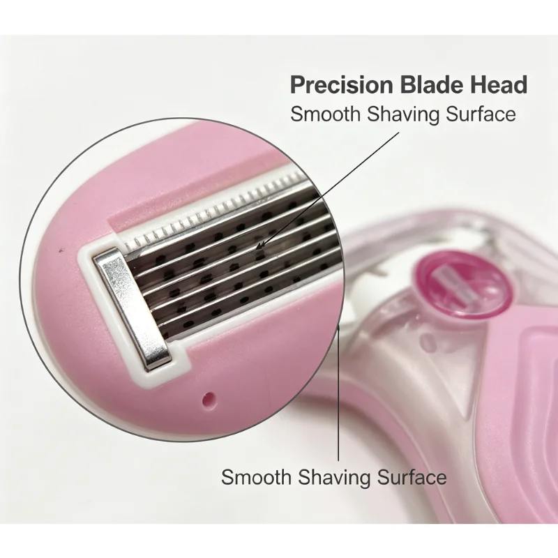 Women Manual Razor 5‑Layer Blades With Lubricating Strip Portable Lady Shaver With Clear Storage Case For Legs Armpit