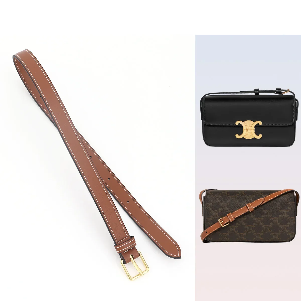 Celi Revolving Door Underarm Extended Shoulder Strap Rearview Modification TRIOMPHE Cow Leather Bag Strap Extended Accessories