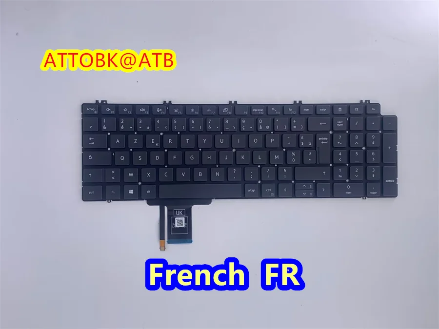 RU/US/الإسبانية/اللاتينية/إيطاليا/المملكة المتحدة/فريش/البرازيل/التشيكية لوحة مفاتيح الكمبيوتر المحمول لديل الدقة 7750 7550 7560 7760 0713DM الخلفية لوحة المفاتيح #4