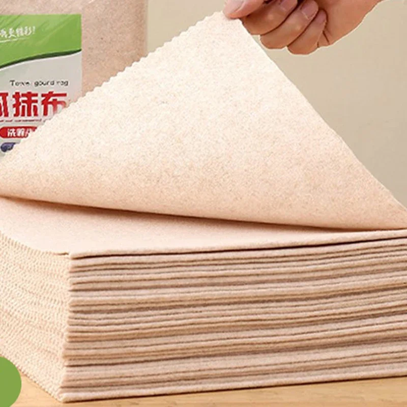 Magic Luffa Fiber Cleaning Cloth Kitchen Non-stick Oil Dishwashing Cloths Strong Water-absorbent Scouring Pads Dishcloths Towels