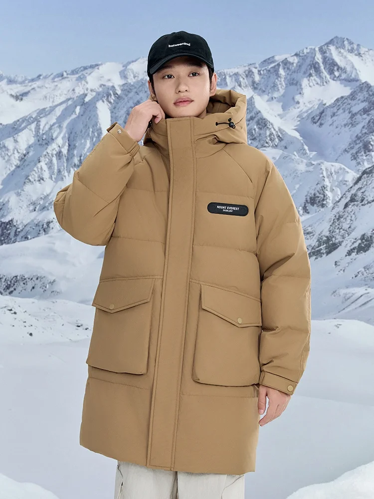 

Утепленная зимняя куртка с капюшоном из прочного полиэстера (90% белый пух) для молодежи: модная, долговечная, универсальная верхняя одежда