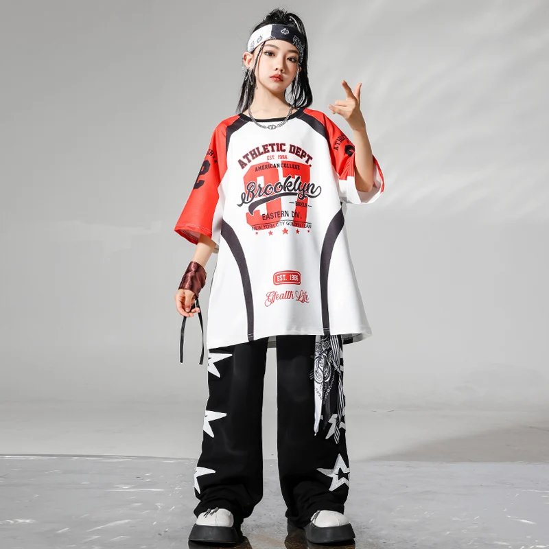 Teenager Hip Hop Kleidung T-Shirt Cago Hosen Kleidung setzt Mädchen Street Dance Jogger Jungen Jazz Kostüme Kinder Streetwear Outfits