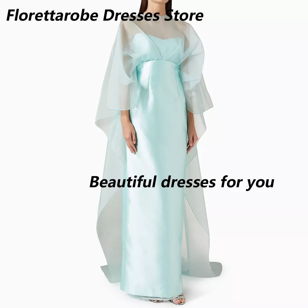 Customized Satin Simple Floor-length Evening Dresses O-neck Sleeveless Sheath Pleated Backless Straight Formal Prom Gown