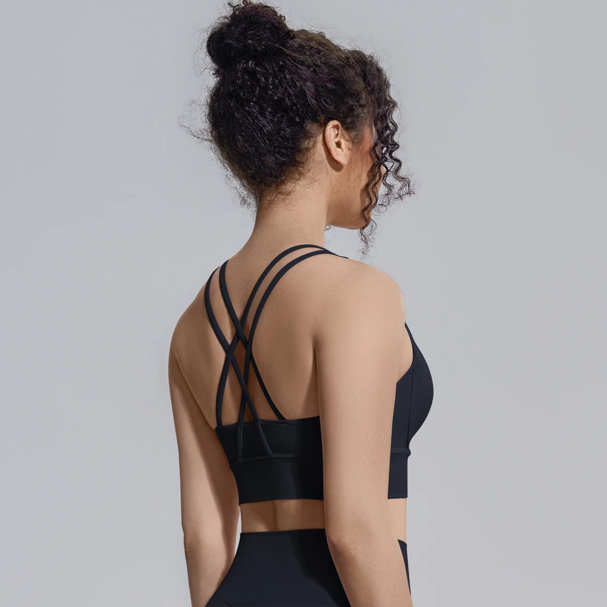 Damen Einfarbiger Schöner Rückenfreier Yoga-BH Yoga-Unterwäsche mit Brustpolster Sommer Fitness Sport Stoßfester Workout-Top Sexy BH – Detail 17
