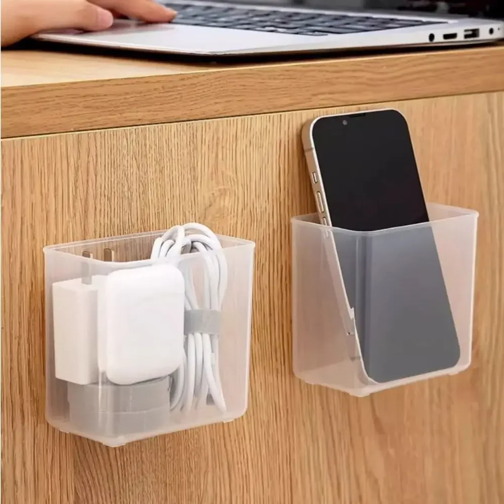 Transparent Wall Mount Pen Pencil Holder Multifunction Pen Stand Pencil Storage Box Large Capacity Self-adhesive