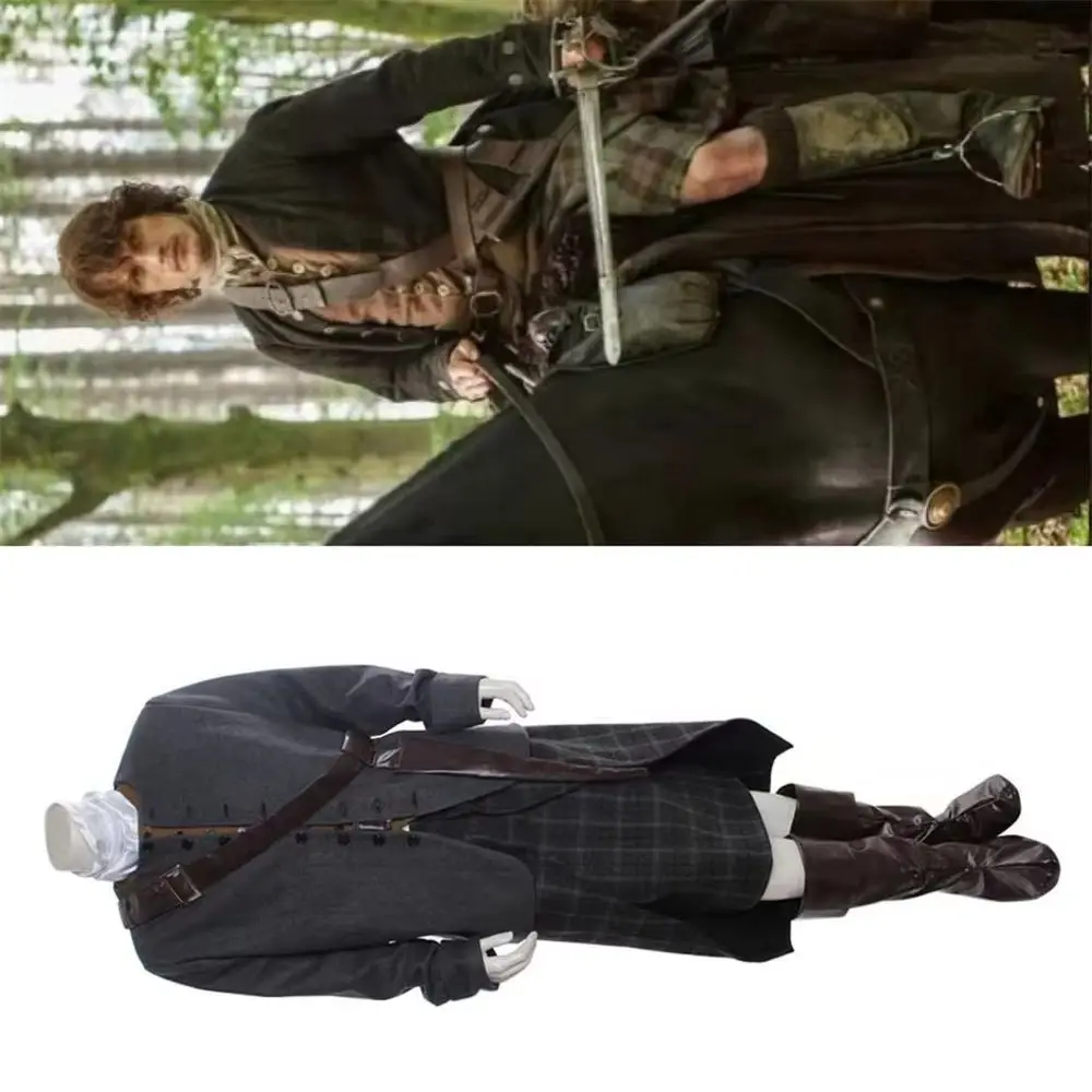 

ТВ Outlander Джейми Фрейзер Косплей Костюм Мужчины Шотландская Хайленд Униформа Костюмы Хэллоуин Вечерние Наряды