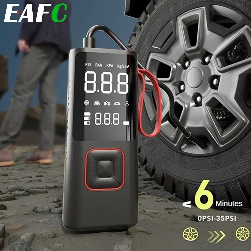 

EAFC 150PSI воздушный компрессор 6000 мАч электрический воздушный насос беспроводной автомобильный насос для накачивания шин цифровой дисплей велосипедный шаровой насос для авто