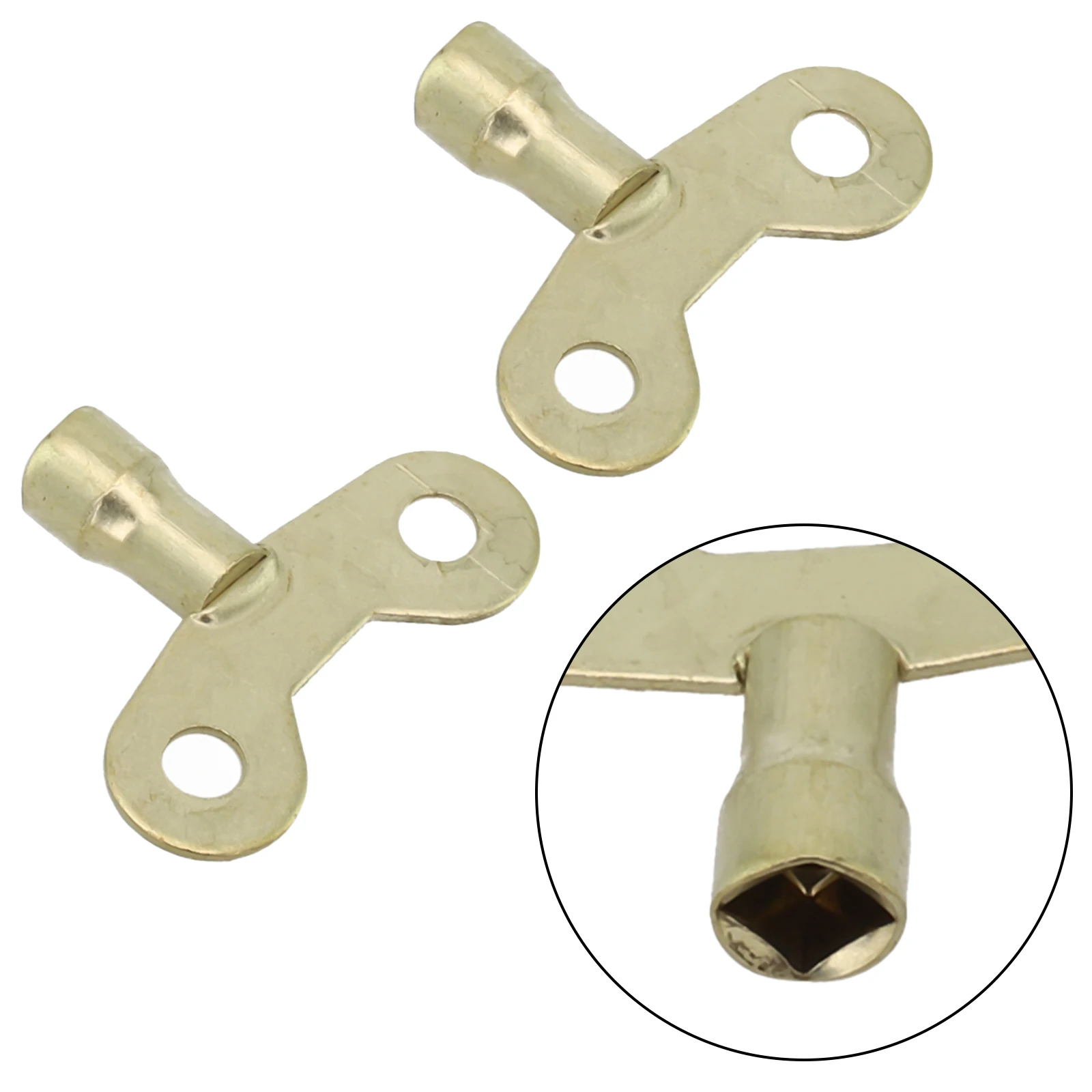 2Pcs Square Socket Brass Radiator Keys Plumbing Bleeding Key Solid Water Tap Air Valve Plumbing Tool Bleeding Key Solid Water