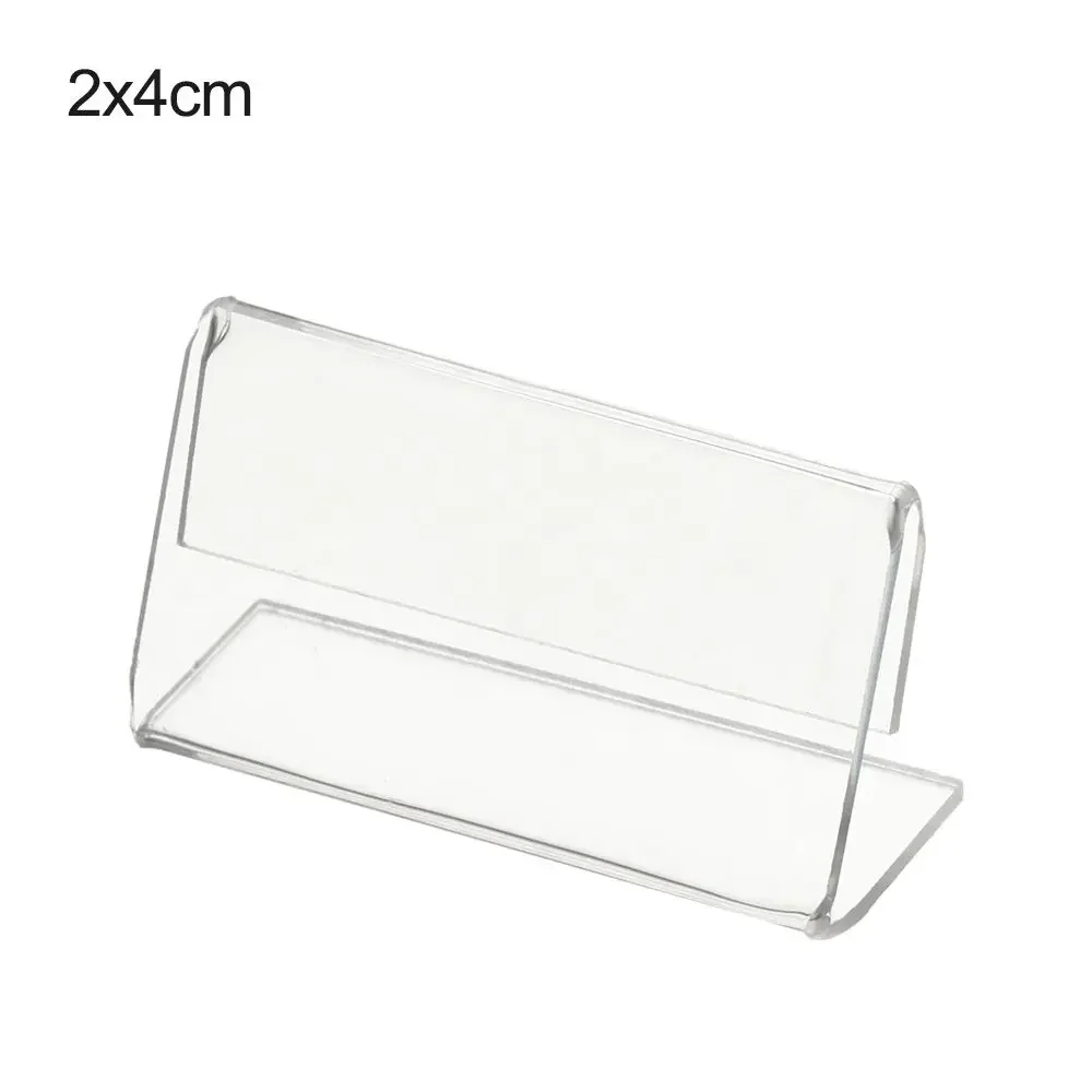 L-Shaped Acrylic Mini Label Holder Table Logo Display Stand Name Price Card Retail Bread Buffet Acrylic Transparent Price Card