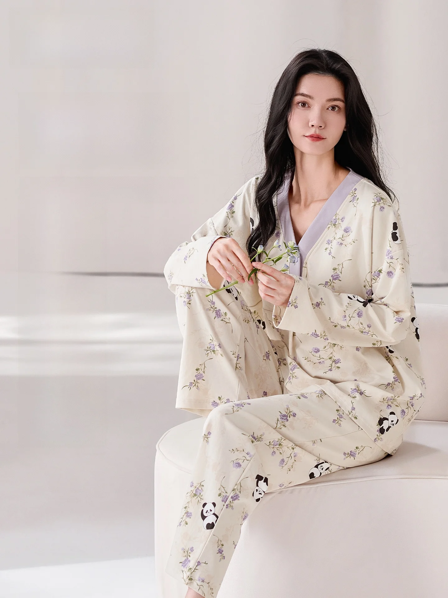 breathable-pure-cotton-maternity-nightgown-women's-summer-sleepwear-with-chest-pad-home-clothes-suitable-for-outdoor-wear