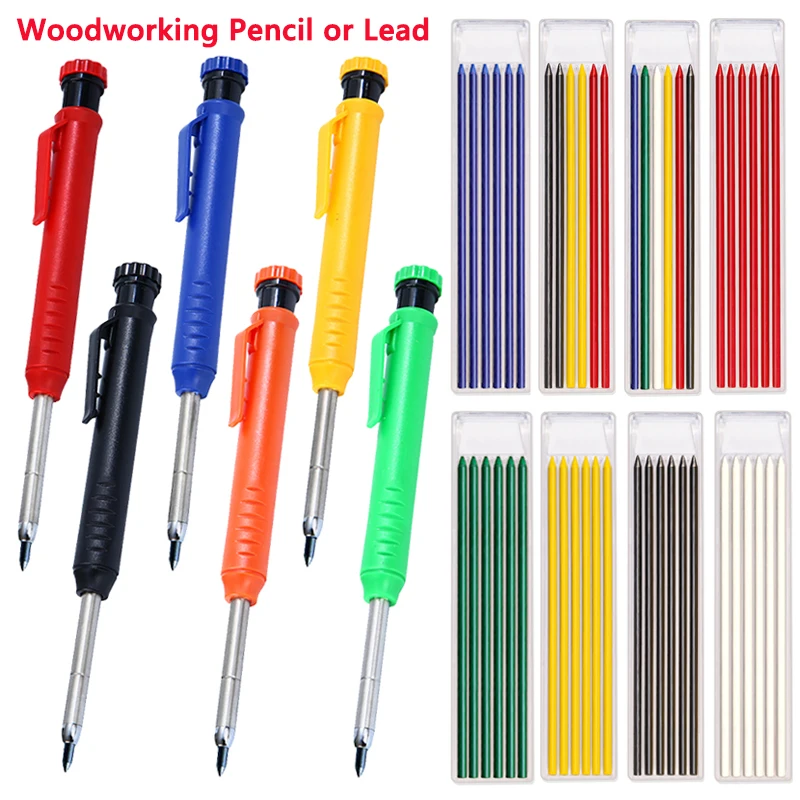 

1 шт., деревообрабатывающий карандаш с длинной головкой или 1 коробка, стержень 2,8 мм, профессиональная плотничья маркировочная ручка, инженерный карандаш для рисования, инструмент