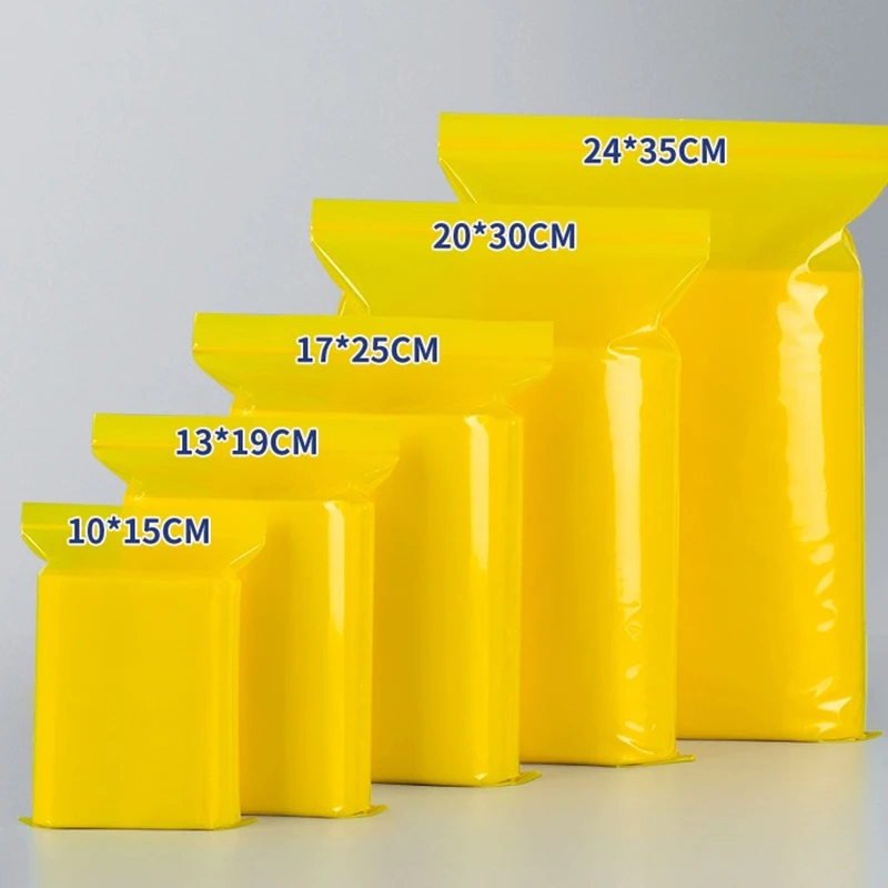 TETP 100Pcs Yellow Thicken VCI Antirust Ziplock Bags For Accessories Mechanical Metal Auto Parts Packaging Storage Resealable