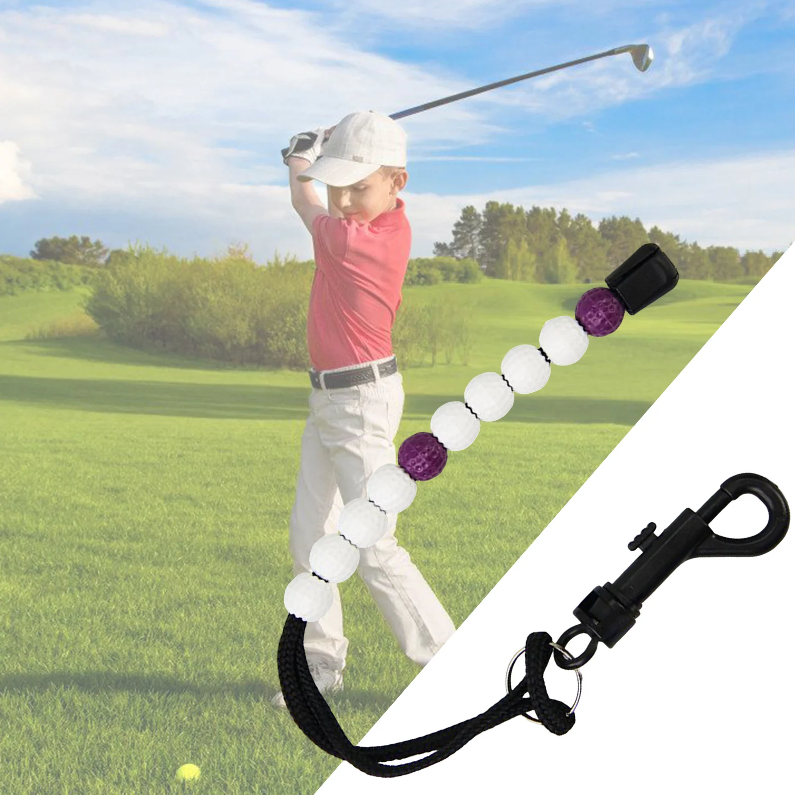 عداد خرز الجولف المحمول، سلسلة مطرزة من البلاستيك المتين، هدايا الجولف للرجال والنساء اللاعبين #6