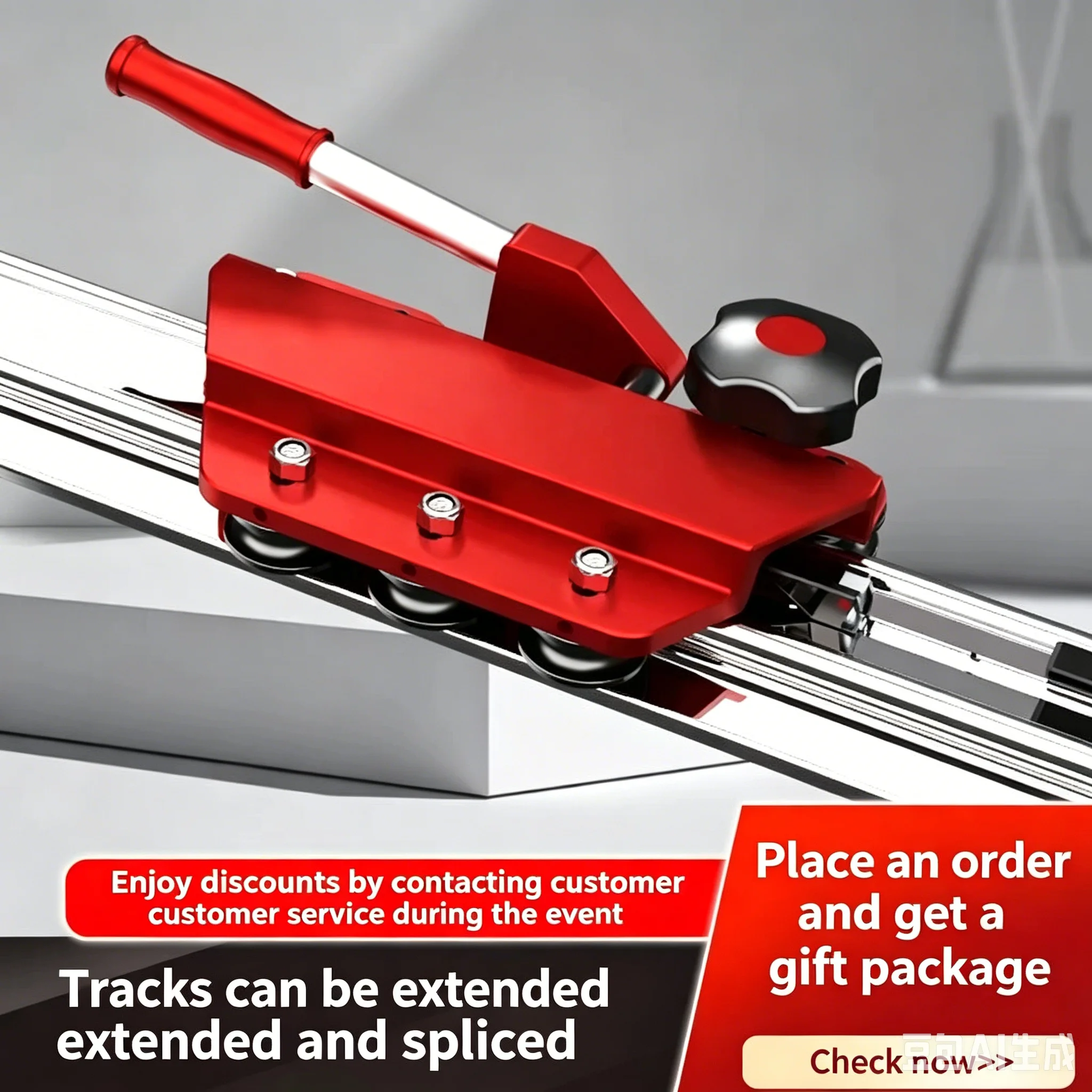New Heavy Duty Manual Tile Cutter Track Push Machine, High Precision Hand Push Cutting Tool for Large Ceramic Rock Slab