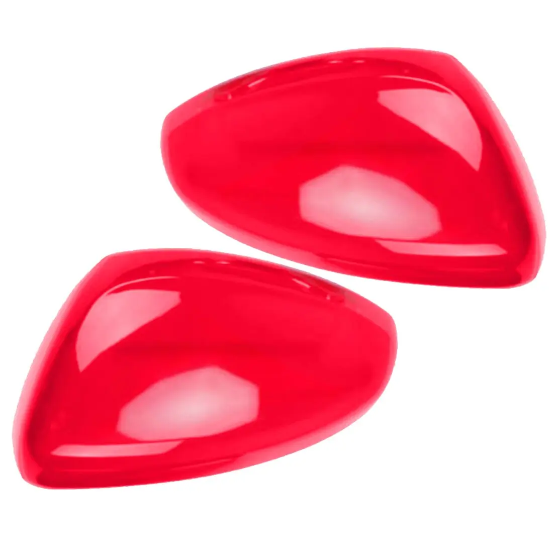 1 Pair Gloss Red ABS Rearview Side Mirror Cover Cap Trim Self-Adhesive Fit for Peugeot 208 2008 Citroen C3 2016 2017 2018