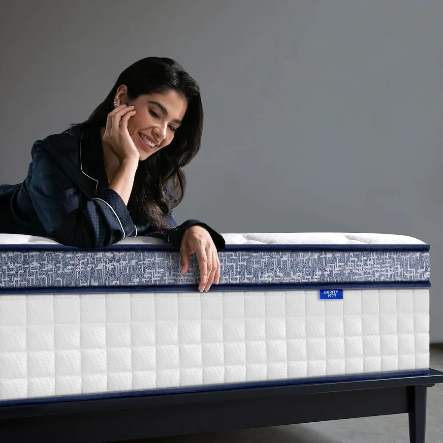 Queen Mattress, 10 Inch Hybrid with Memory Foam, Cooling Gel, Medium Firm