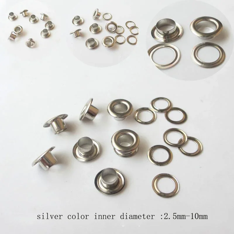 500Pcs/Batch 2.5/3/3.5mm Copper Diameter Hole Rivet Canvas Button Silver Metal Round Hole DIY Leather Tools