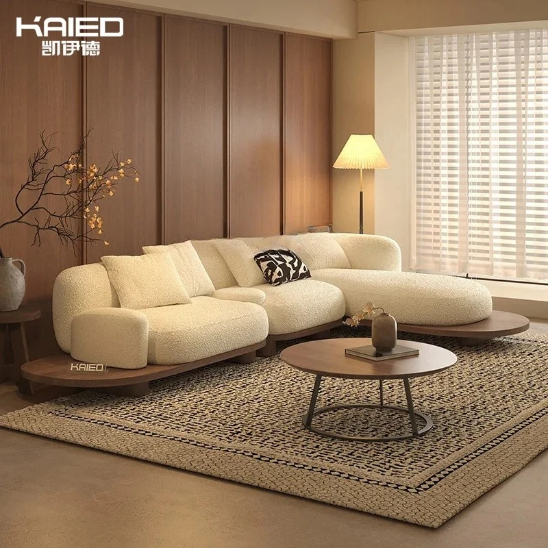 TTLog Wind Sofa Floating Floor Wooden Fabric Sofa Creative Design Corner Sofa53