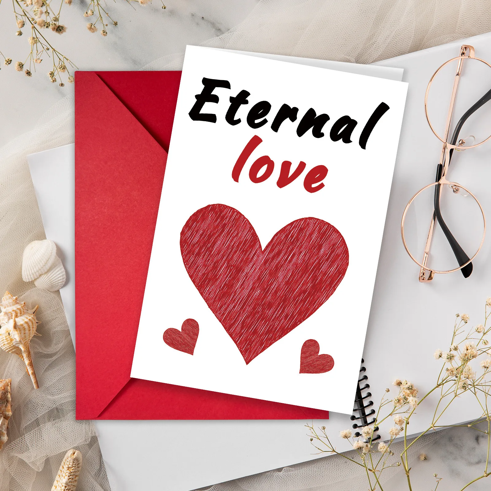 Ein Must-Have-Geschenk für Feiertage, kann Grußkarten schreiben, Grußkarten-Umschlag-Kombinationsset zum Valentinstag