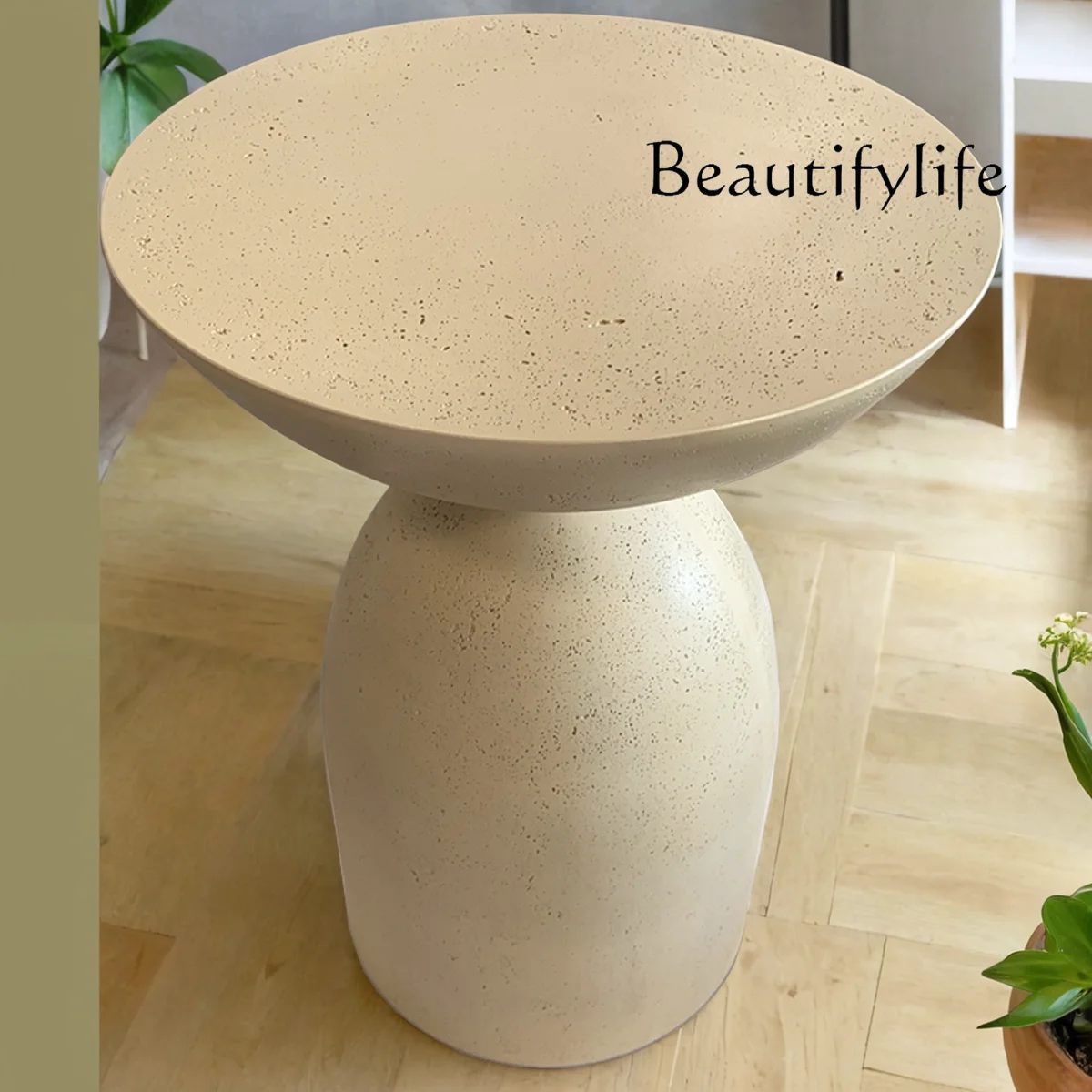 

Italian cement coffee table designer outdoor cream coffee table simple round edge table