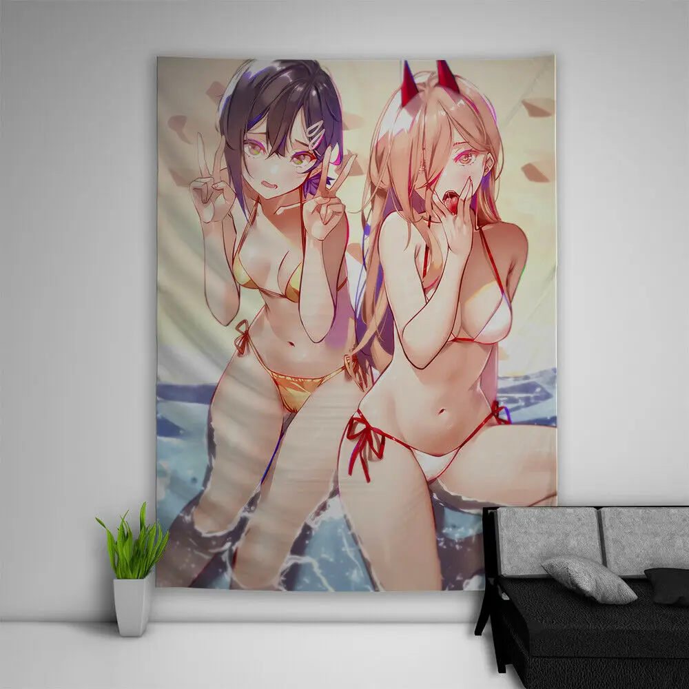 

Kawaii Room Decor Tatsuki Fujimoto Chainsaw Man Tapestry Anime Tapestry Wall Hanging Cute Girl Art Poster Decoration Home