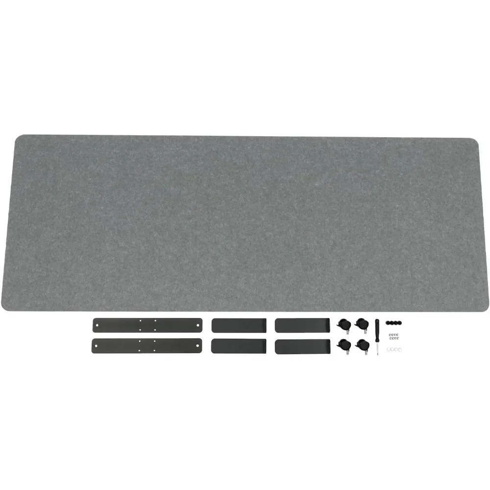 自立型 24 インチ x 66 インチ ノイズ低減音響室壁キュービクルディバイダーオフィスパーティションスタンドアロンパネル、ライトグレースタンド