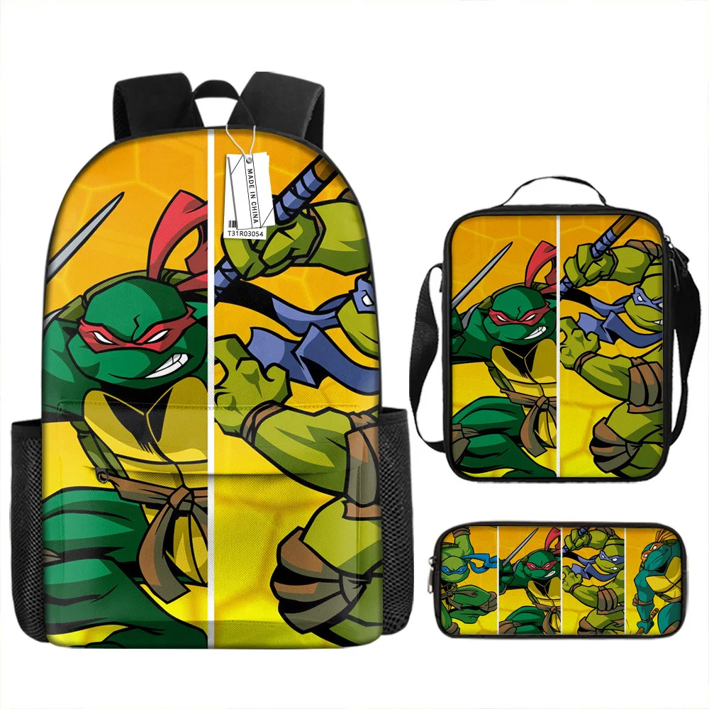 Teenage Mutant Ninja Turtles Backpack Lunch Bag Pencil Case Set Kid School Travel Anime Schoolbag Food Bento Pouch Children Gift