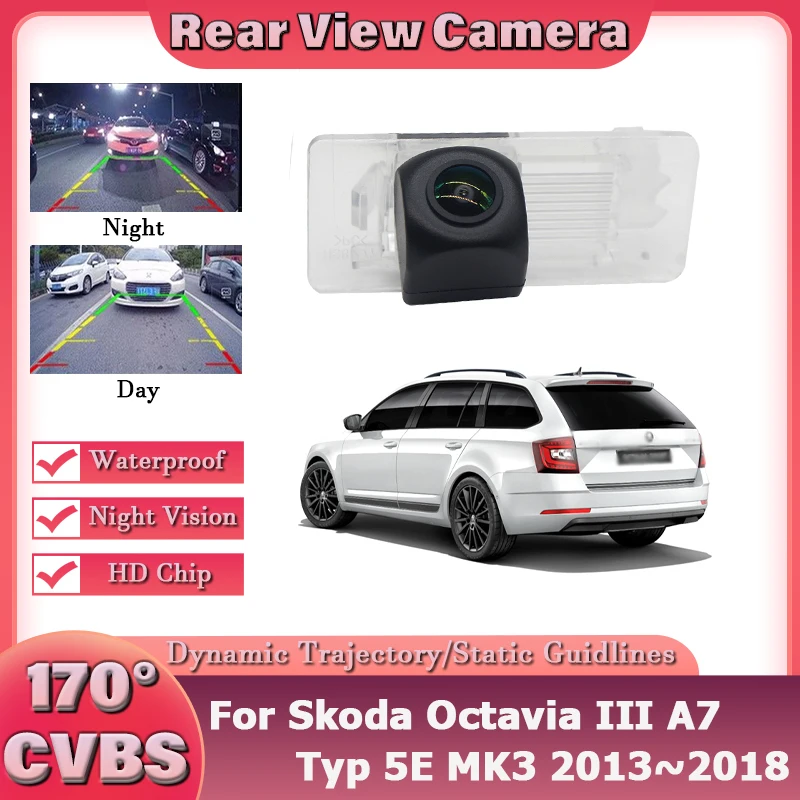 

For Skoda Octavia III A7 Typ 5E MK3 2013~2018 Reversing Camera HD CCD Night Vision Back up Camera Car Parking Camera trasera