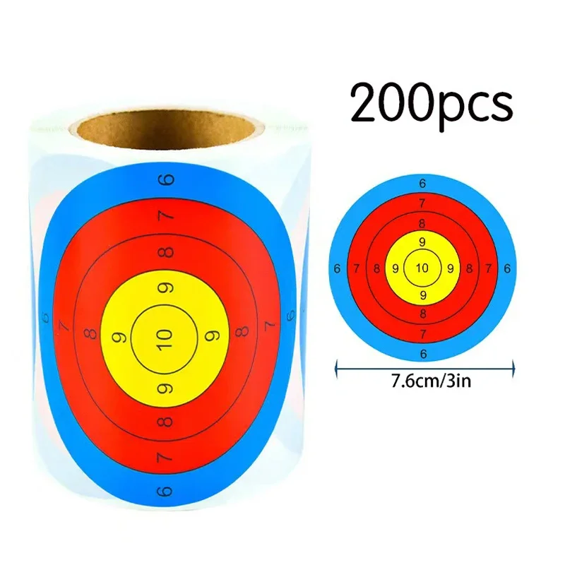 400 Stück/2 Rollen Schießzielaufkleber, 3 Zoll, Pfeil, Bogenschießen, Zielaufkleber, Schießzubehör – Detail 1