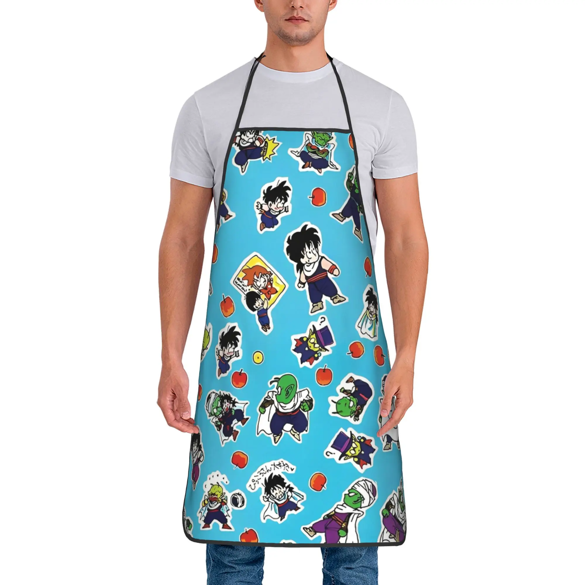 Delantal unisex con estampado de Piccolo y Gohan (Megumi Usami), delantal de cocina Dragon Ball para cocinar, hornear, limpieza del hogar