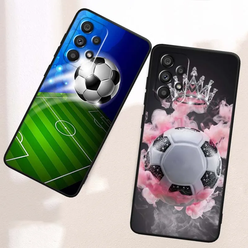 Anime Football Design Phone Case For Samsung A73 A72 A71 A55 A54 A53 A52 A51 A13 A22 A16 A15 A12 A14 A26 A07 5G Black view 2