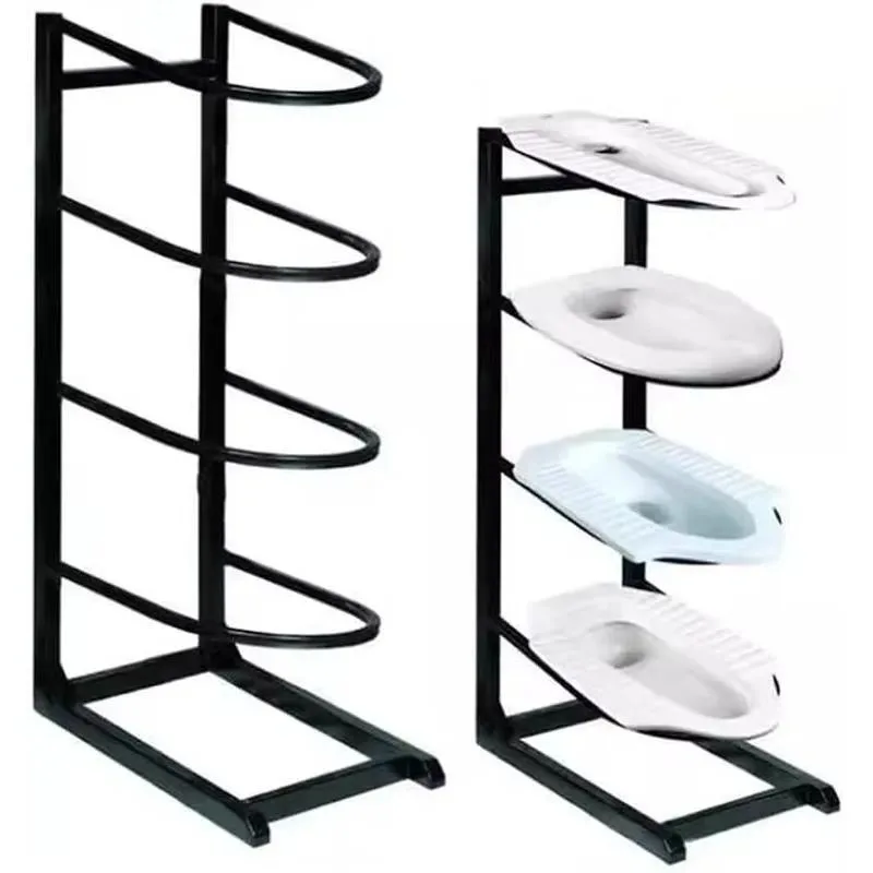 6 Tier Removable Iron Floor Display Stand for Living Room Bathroom Sink Toilet Shower Head Eco Friendly Storage Rack Shelf