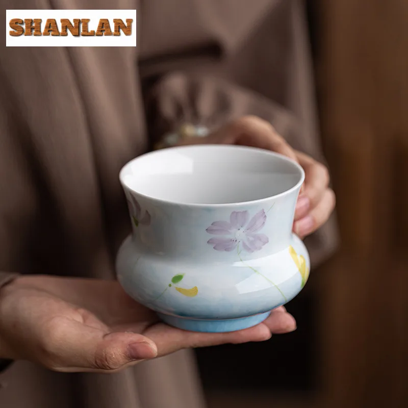 

310 мл нарисованный вручную цветок Galsang Jianshui Zen чайная чаша для мытья воды шлак резервуар для остатков чая бочка бытовой Chaxi ремесленный подарок