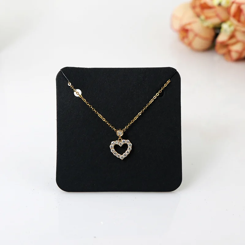 

100pcs Square Jewelry Display Cards Black White Kraft Blank Tags 5cm Handmade DIY Charm Pendant Necklace Earring Packaging